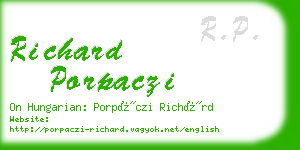 richard porpaczi business card